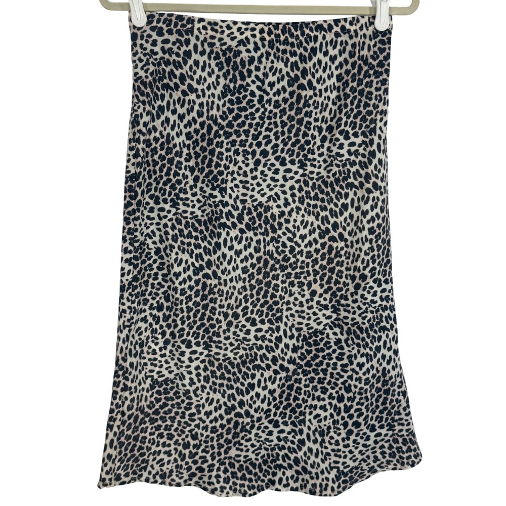 Love Stitch Animal Print Women Midi Skirt Size S Leopard Black Pink Pullover